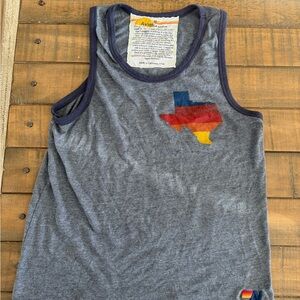 Aviator Nation Gray Tank with Texas Flag Design